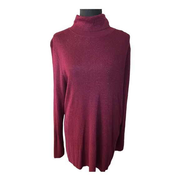RSVP by Talbots Shimmer Turtleneck | Bordeaux Burgundy | NWT - Picture 6 of 10